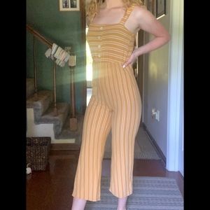 Summery Yellow & White Stripe Jumpsuit